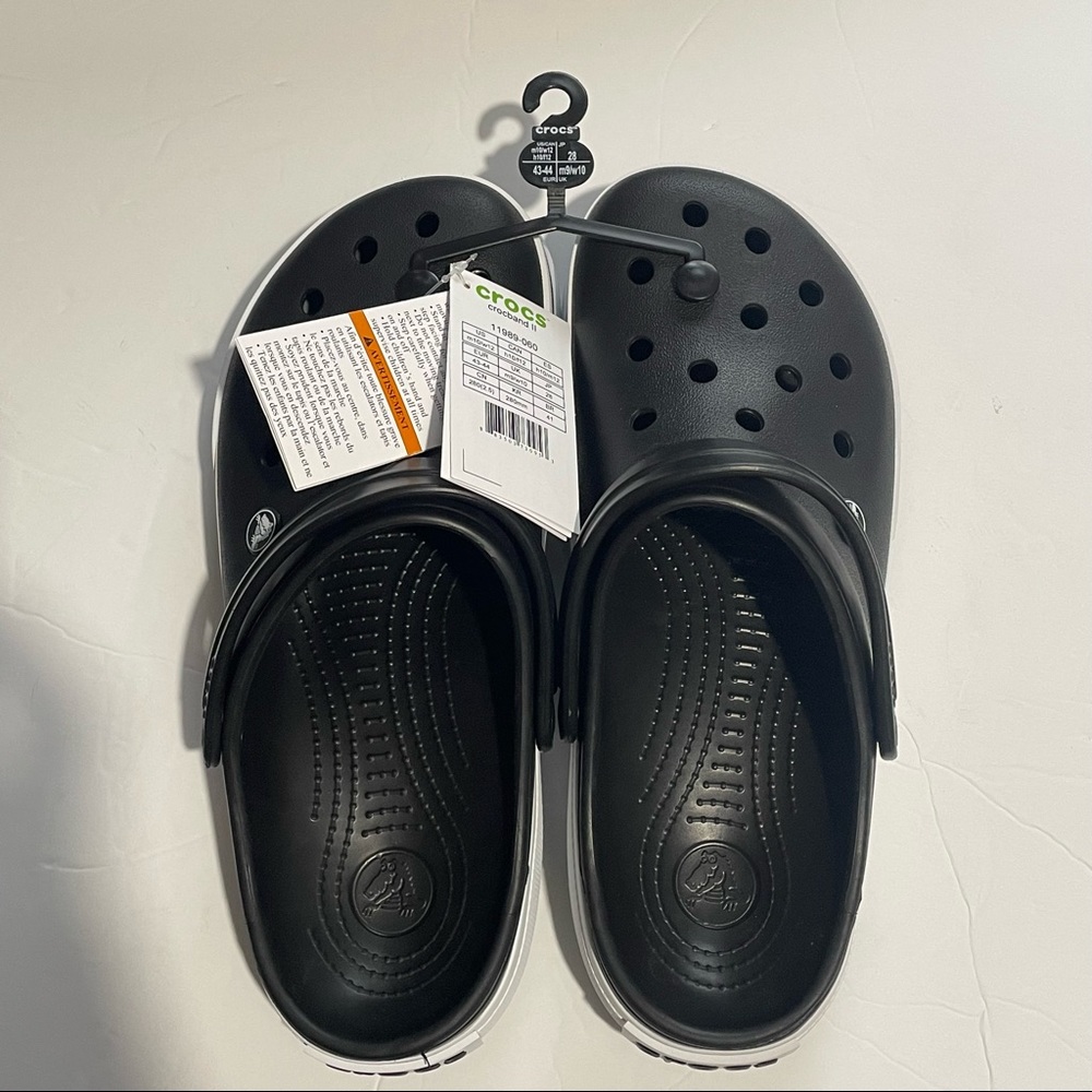 **LAST CHANCE- Crocband II Clog - Men's Sz 10/Women's Sz 12 Black & White